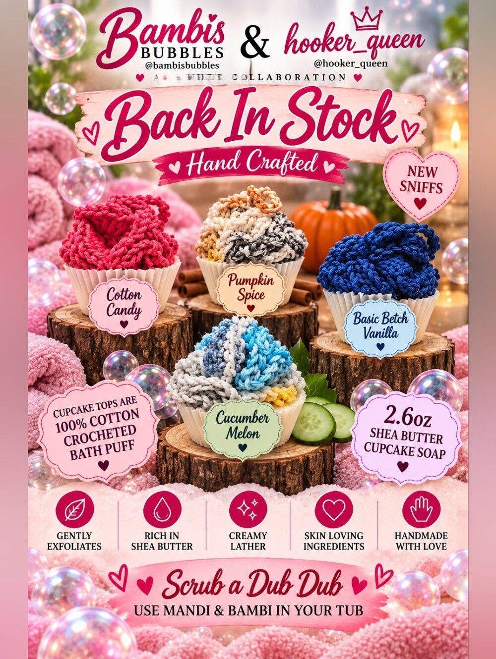 Back In Stock Hand Crafted Collaboration Cupcake Shea Butter Soap